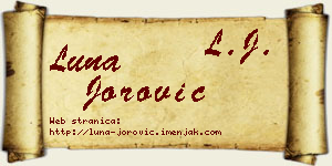 Luna Jorović vizit kartica